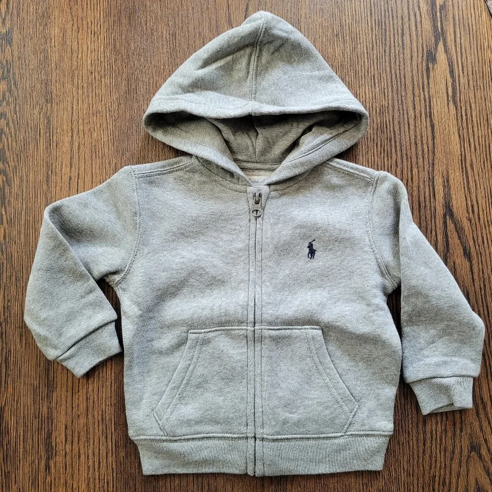 Ralph Lauren Gray Full Zip Hoodie Size 18 Months NEW with Tag
